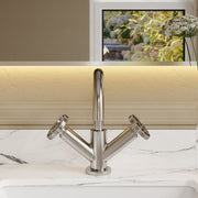 Nuie Revolution Chrome Mono Basin Mixer with Push Button Waste lifestyle image 1