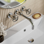 Nuie Revolution Chrome Wall Mounted Basin Mixer lifestyle image 1