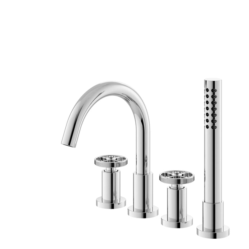 Nuie Revolution Chrome 4 Tap Hole Bath Shower Mixer — TIW334