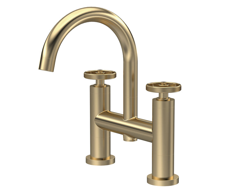 Nuie Revolution Brushed Brass Bath Filler — TIW853