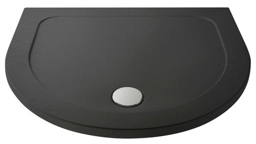 Nuie Slate Grey Slimline D-Shaped Shower Tray 1050 x 950mm