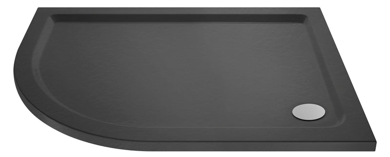 Nuie Slate Grey Slimline Offset Quadrant Shower Tray