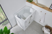 Access Vermont compact walk in bath with door closed and seat
