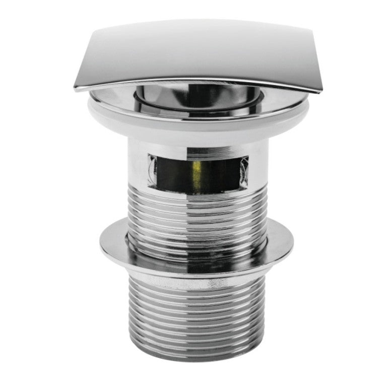 Kartell K-VIT Square Push Button Basin Waste CP Slotted Chrome (WAS036)