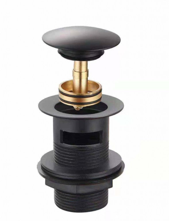 Kartell K-VIT Nero Round Click Basin Waste Slotted Matt Black (WAS040)