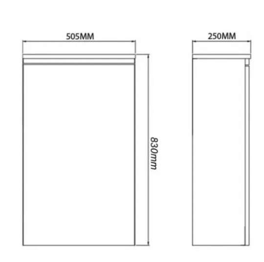 Kartell K-VIT Purity 505mm WC Unit- Silver Oak (PSO505WC)