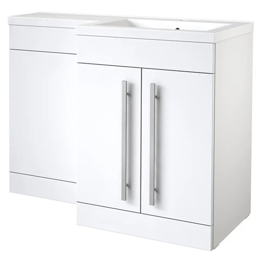 Kartell K-VIT Matrix 1100mm L-Shaped 2 Door Furniture Pack in White Gloss - Right Hand