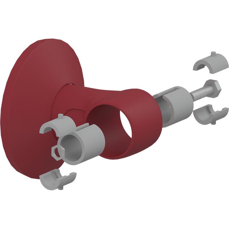 Pressalit PLUS Wall Mounting with Strap & Connecting Joints, Red (RT361035)