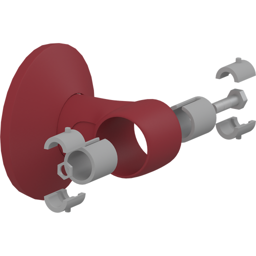 Pressalit PLUS Wall Mounting with Strap & Connecting Joints, Red (RT361035)