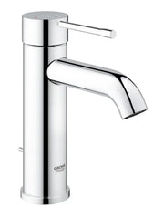 Grohe Essence Basin Mixer Tap S-Size cold-start with pop-up waste in StarLight Chrome front view