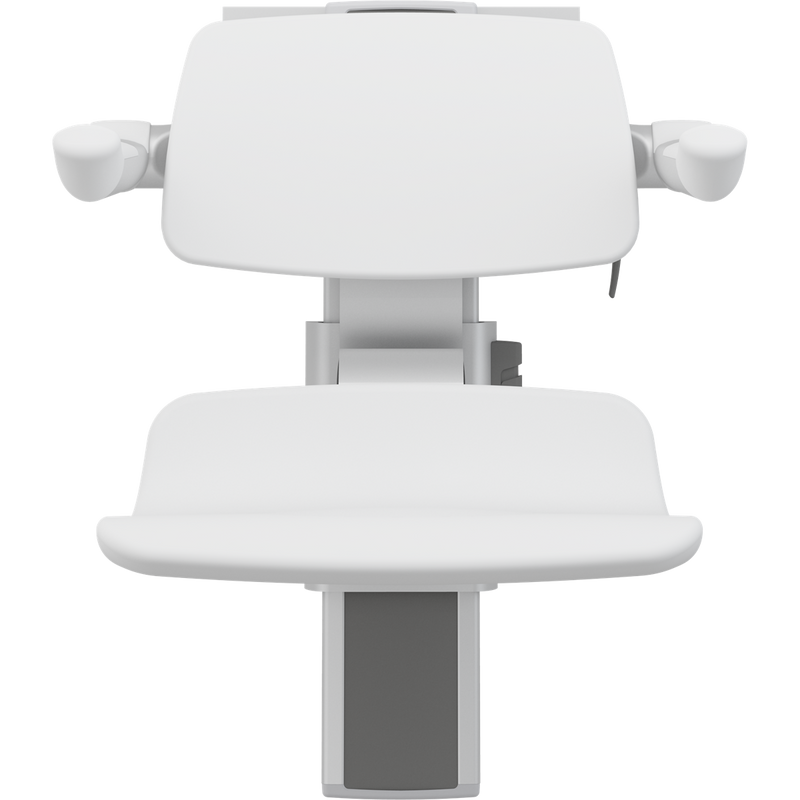 Pressalit PLUS Shower Seat 450 with Aperture incl. Backrest & Armrests, Manually Height & Sideways Adjustable, White (R7465000)