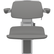Pressalit PLUS Shower Seat 450 with Aperture incl. Backrest & Armrests, Manually Height & Sideways Adjustable, Anthracite (R7465112)