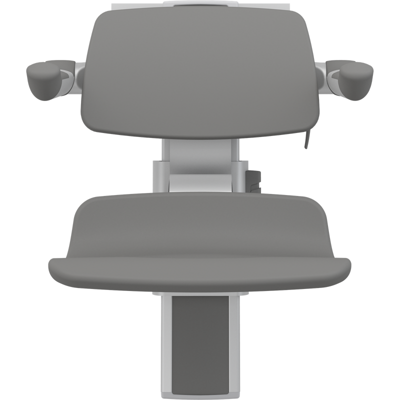 Pressalit PLUS Shower Seat 450 with Aperture incl. Backrest & Armrests, Manually Height & Sideways Adjustable, Anthracite (R7465112)