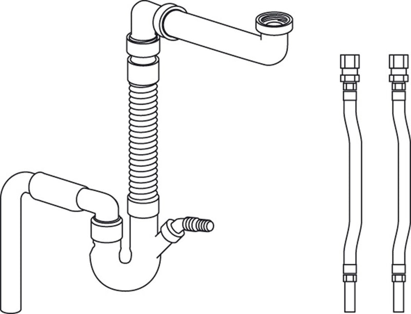 Pressalit INDIVO Flexible Feed and Waste System RK9071 dimensioned drawing