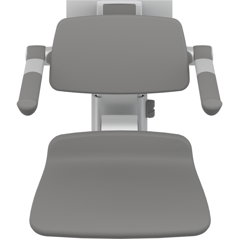 Pressalit PLUS Shower Seat 450 incl. Backrest & Armrests, Manually Height & Sideways Adjustable, Anthracite (R7464112)