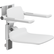 Pressalit PLUS Shower Seat 450 incl. Backrest & Armrests, Manually Height & Sideways Adjustable, White (R7464000)
