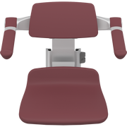 Pressalit PLUS Replacement Shower Seat 310 incl. Backrest & Armrests, Manually Height Adjustable, Red (R7034035)