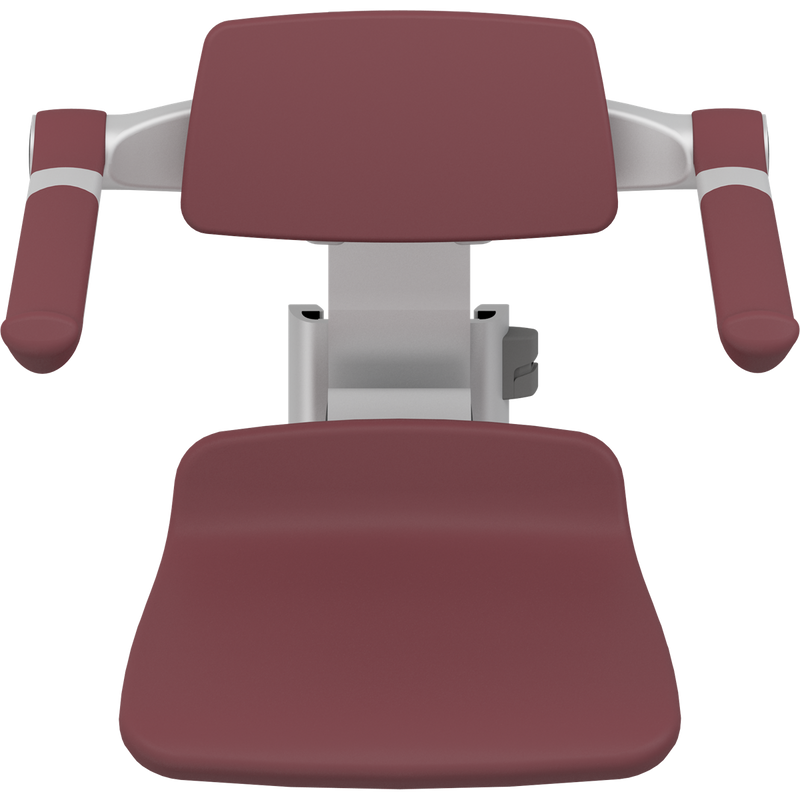 Pressalit PLUS Replacement Shower Seat 310 incl. Backrest & Armrests, Manually Height Adjustable, Red (R7034035)