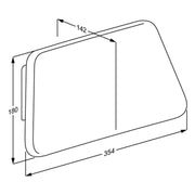 Pressalit VALUE IV backrest, fixed height, anthracite, dimensioned drawing (mm)