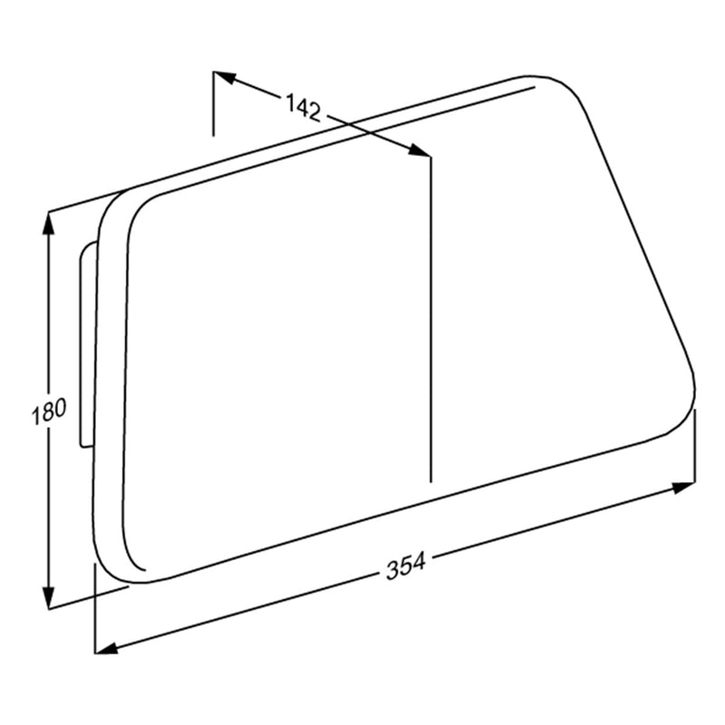 Pressalit VALUE IV backrest, fixed height, anthracite, dimensioned drawing (mm)
