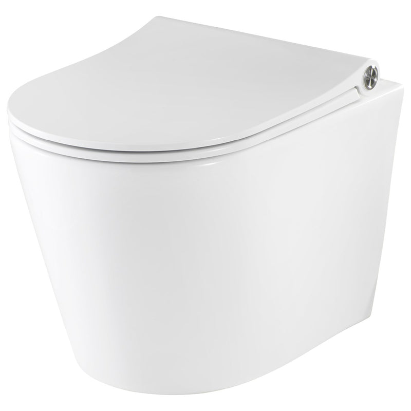 Pressalit Trend Wall-Hung Rimless Toilet with Circular Flush, White (220366)
