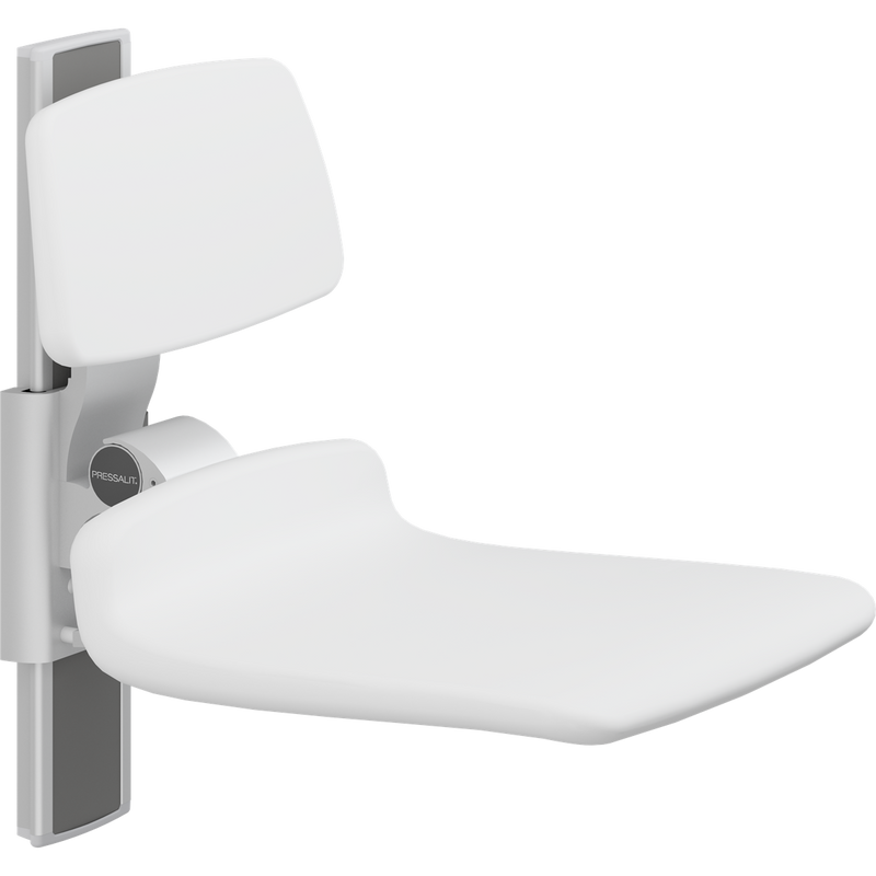 Pressalit PLUS Shower Seat 450 incl. Backrest, Manually Height Adjustable, White (R7424000)