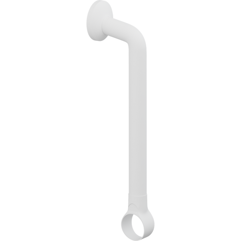 Pressalit PLUS Handrail Section 365mm with Wall Rosette and Strap White RT330000
