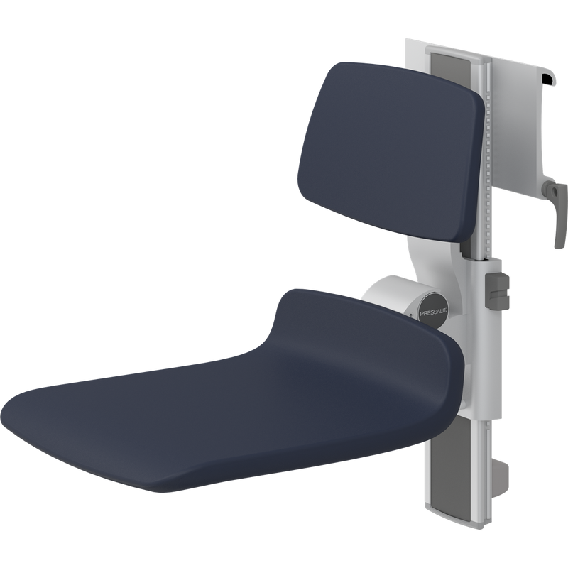Pressalit PLUS Shower Seat 450 incl. Backrest, Manually Height & Sideways Adjustable, Dark Blue (R7454108)