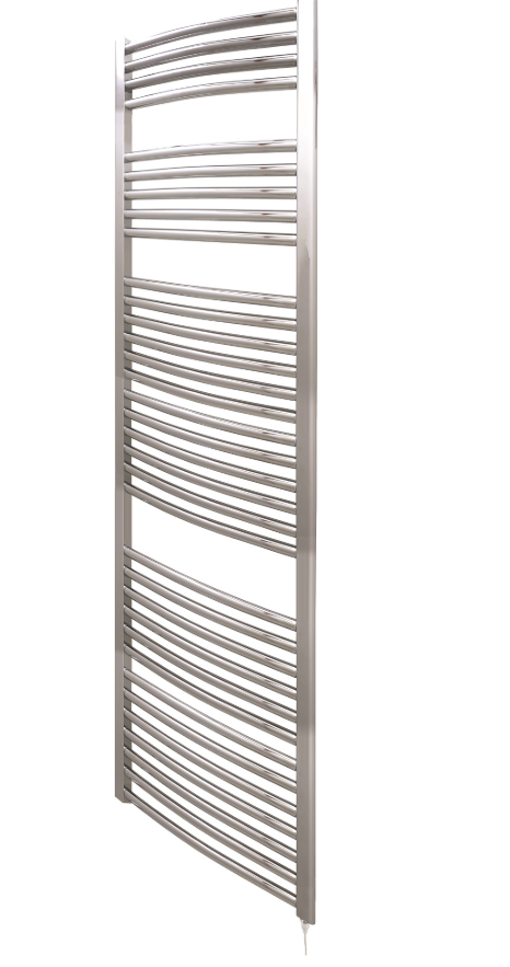 AKW LST curved multirail towel warmer in polished chrome