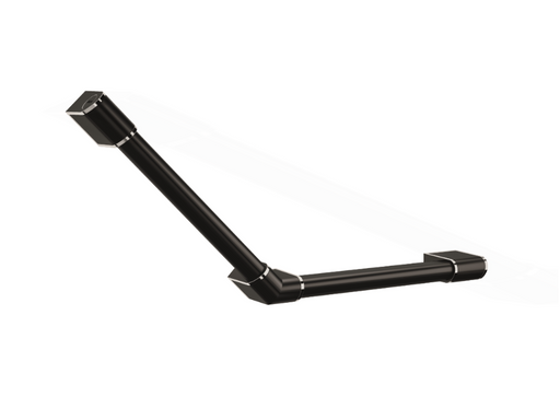 AKW Onyx 2 135 degree angled 400x400mm grab rail in black rails and covers