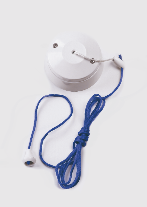 AKW ceiling pull cord switch with blue contrast cord