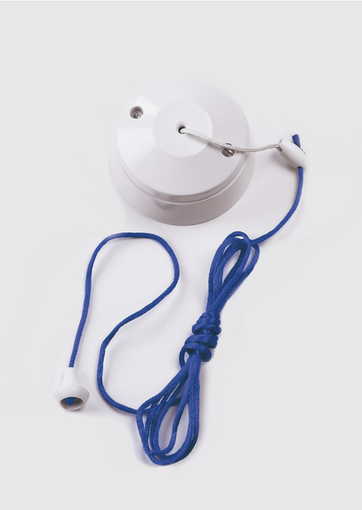 AKW ceiling pull cord switch with blue contrast cord