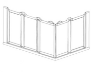 AKW Swift Option E5 half height shower screen – left hand configuration