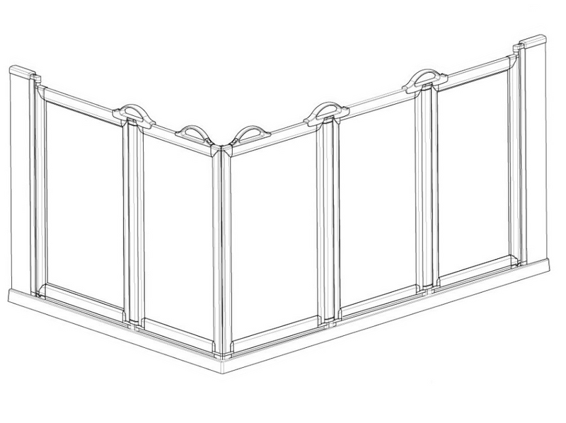 AKW Swift Option E5 half height shower screen – right hand configuration