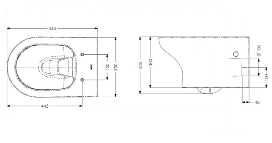 AKW Navlin Wall Hung Toilet Pan (23573)