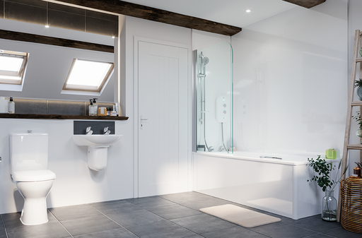 AKW Alveo PVC wall panels fitted in a modern wet room