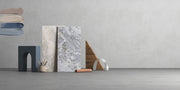 Amelia white stone effect matt tile 600x1200mm - view 4