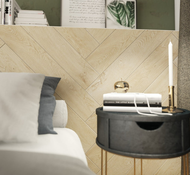 Apollo beige wood effect tile 150x900mm - view 2