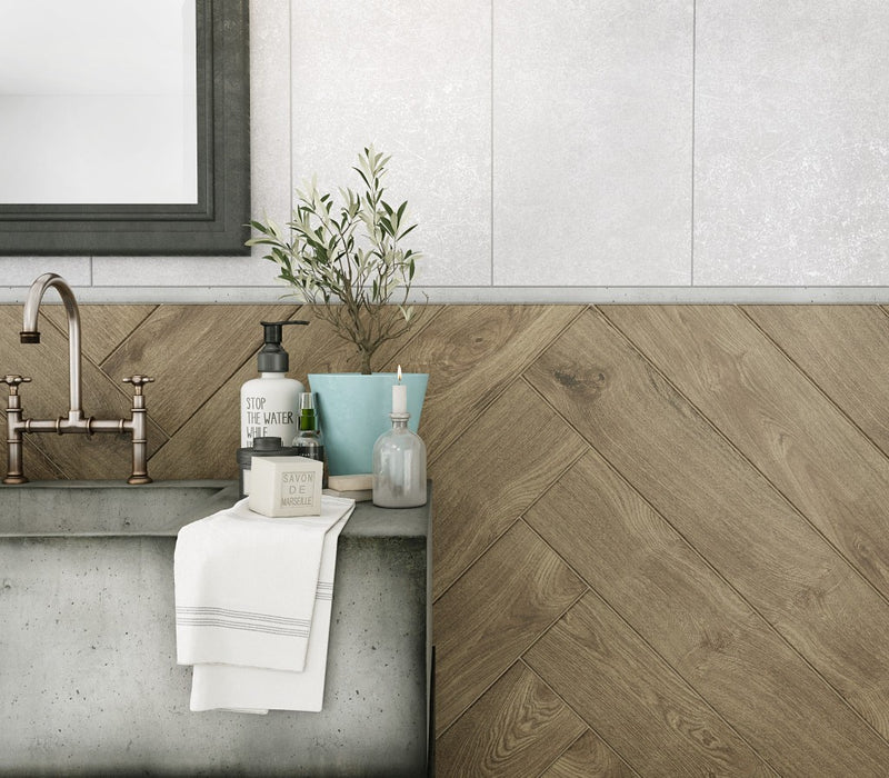 Apollo brown wood effect tile 150x900mm - view 4