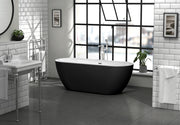 Arlington Matt Black Bath Including Waste 1500 x 730mm - view 2