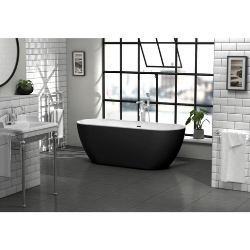 Arlington Matt Black Bath Including Waste 1700 x 670mm - view 2