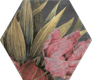 Aventura black floral tile 230x270mm - view 3