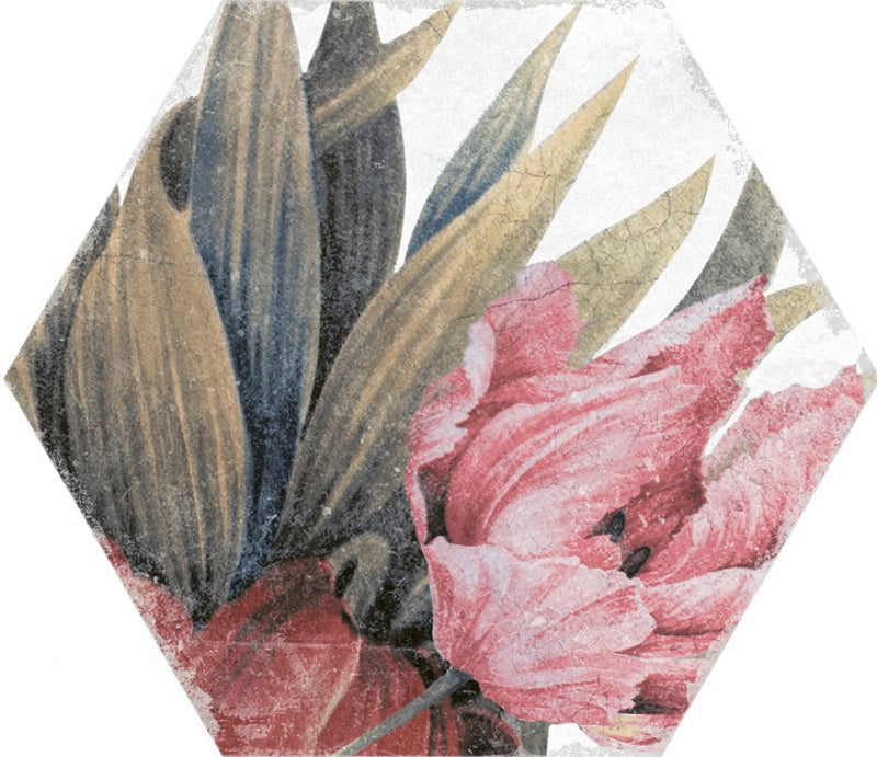 Aventura white floral tile 230x270mm - view 4