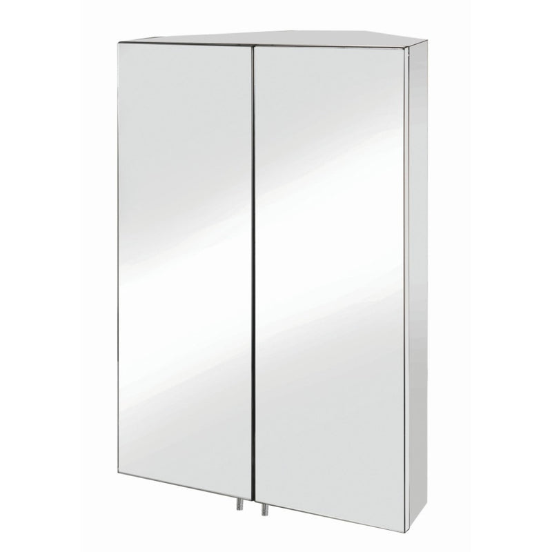 Avisio Corner Double Door Mirrored Cabinet
