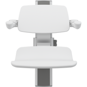 Pressalit PLUS Shower Seat 450 with Aperture incl. Backrest & Armrests, Manually Height Adjustable, White (R7435000)