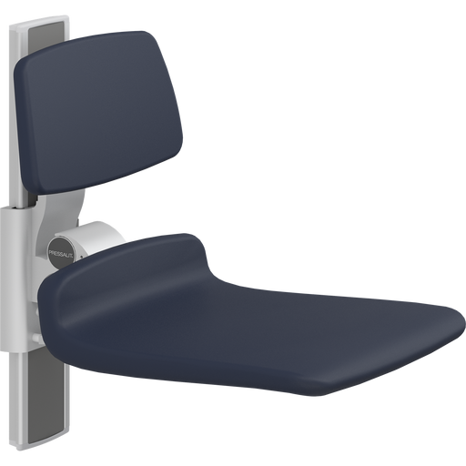 Pressalit PLUS Shower Seat 450 incl. Backrest, Manually Height Adjustable, Dark Blue (R7424108)