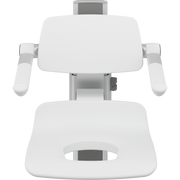 Pressalit PLUS Shower Seat 450 with Aperture incl. Backrest & Armrests, Manually Height Adjustable, White (R7435000)