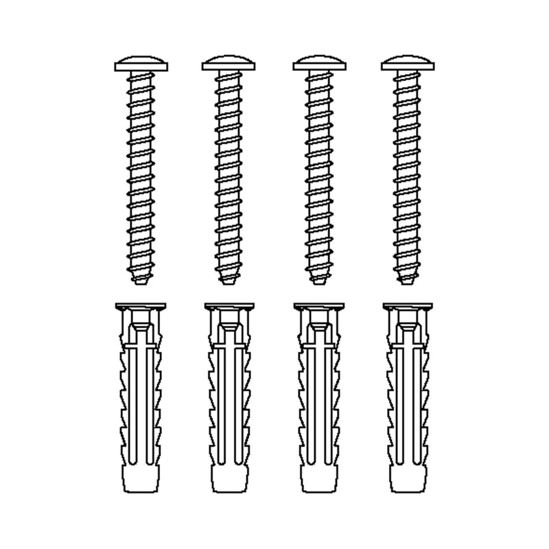 Pressalit Mounting Kit — 4 × Screws Ø5 × 50 with SX8 Plugs, for Brick (V8615)