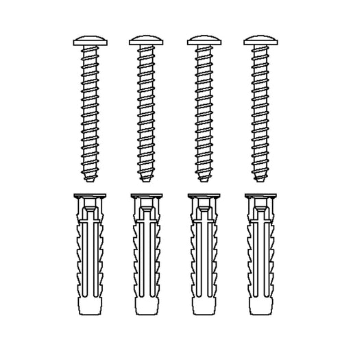 Pressalit Mounting Kit — 4 × Screws Ø5 × 50 with SX8 Plugs, for Brick (V8615)