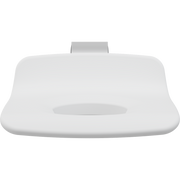 Pressalit PLUS Replacement Shower Seat 450 with Aperture, Manually Height Adjustable, White (R7115000)
